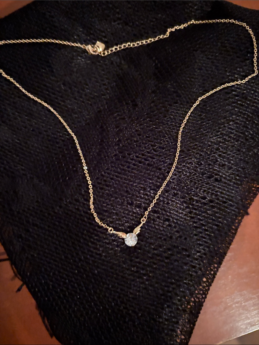 Pretty Bird jewelry RoseGold Solitaire Pendant Necklace with Clear CZ